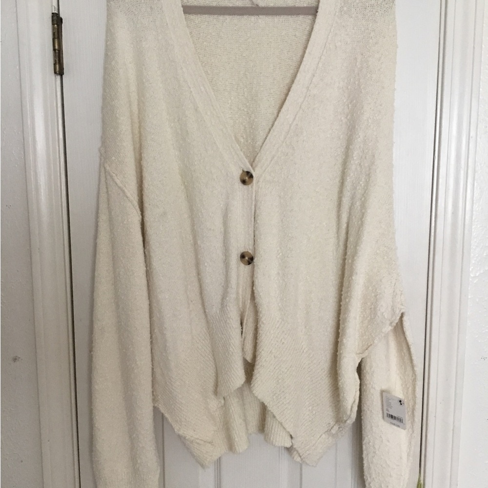 NWT We The Free Found My Friend Cozy Cream Button-Up Women's Sweater - Picture 2 of 9